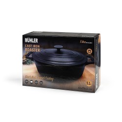 Съд за печене с капак Muhler Tika MR-4133CI 41x25x11cm, 5.1L, чугун