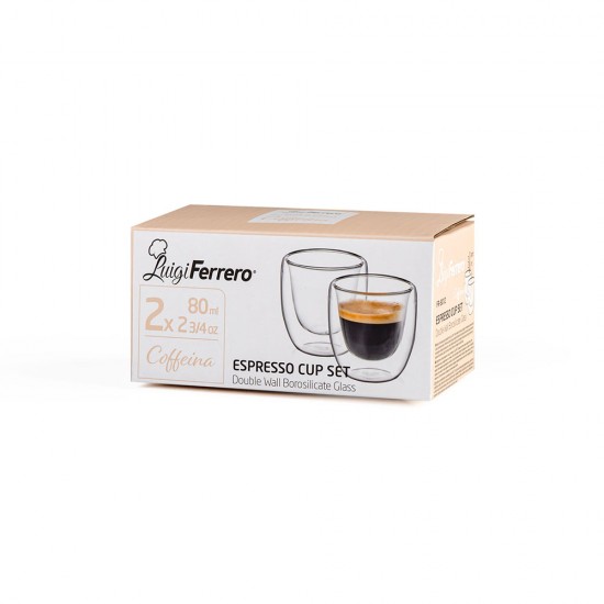 Чаша за еспресо Luigi Ferrero Coffeina FR-8012 80ml, 2 броя Чаша за еспресо Luigi Ferrero Coffeina FR-8012 80ml, 2 броя