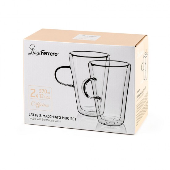 Чаша за капучино и лате Luigi Ferrero Coffeina FR-8013 370ml, 2 броя.