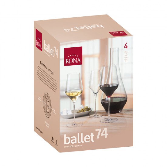 Чаша за вино Rona Ballet 7457 520ml, 4 броя Чаша за вино Rona Ballet 7457 520ml, 4 броя