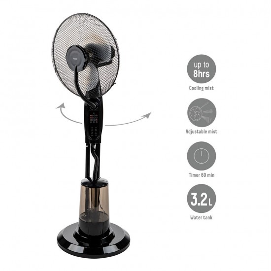 Вентилатор с водна мъгла 16'' Muhler MF-1609RC, 75W, LED, дист. упр-е Вентилатор с водна мъгла 16'' Muhler MF-1609RC, 75W, LED, дист. упр-е
