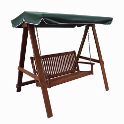 Люлка двуместна Muhler Meranti, дърво, със сенник