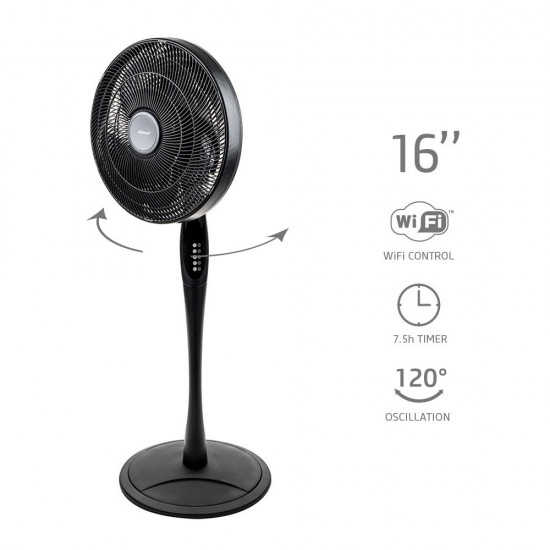 Вентилатор на стойка 16''Diplomat DX-555RC 2в1, 55W, Wi-Fi, таймер, височина 72/124.5 cm Вентилатор на стойка 16''Diplomat DX-555RC 2в1, 55W, Wi-Fi, таймер, височина 72/124.5 cm