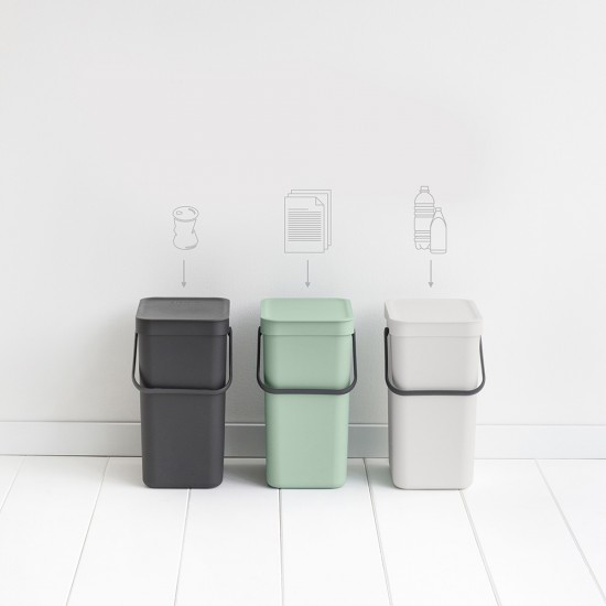 Кош за смет за разделно събиране Brabantia Sort&Go 12L, Light Grey Кош за смет за разделно събиране Brabantia Sort&Go 12L, Light Grey