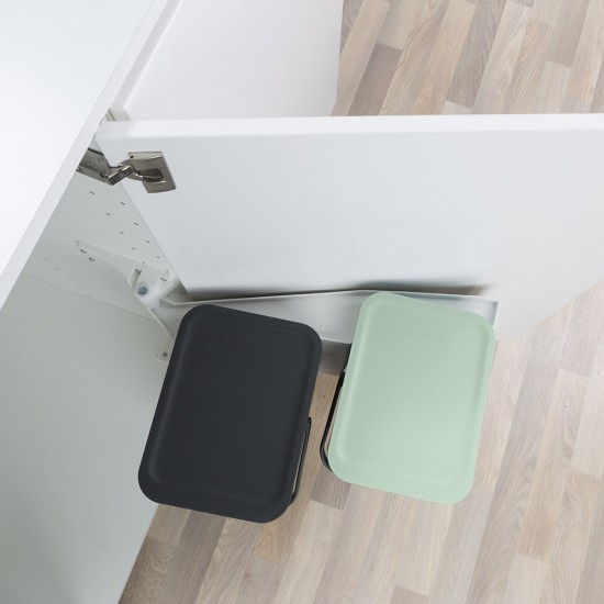 Кош за смет за разделно събиране Brabantia Sort&Go 2x12L, Dark Grey & Jade Green Кош за смет за разделно събиране Brabantia Sort&Go 2x12L, Dark Grey & Jade Green