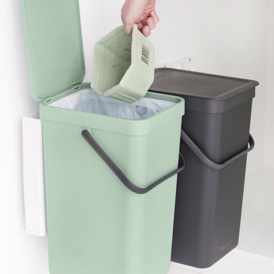 Кош за смет за разделно събиране Brabantia Sort&Go 2x16L, Dark Grey & Jade Green Кош за смет за разделно събиране Brabantia Sort&Go 2x16L, Dark Grey & Jade Green