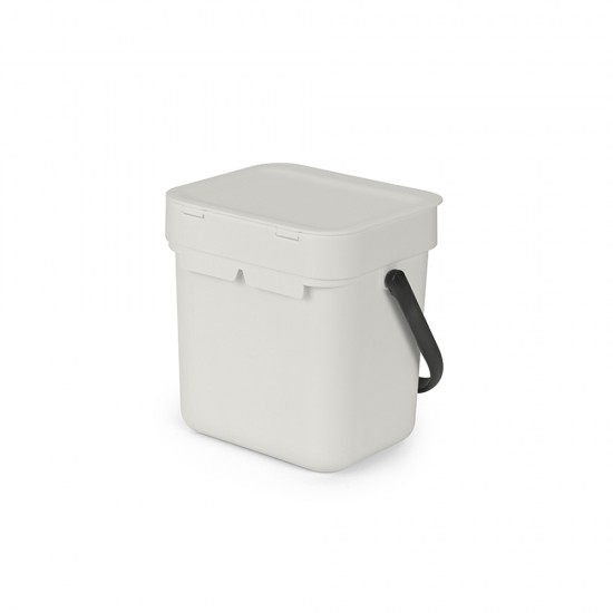 Кош за смет за разделно събиране Brabantia Sort&Go 3L, Light Grey Кош за смет за разделно събиране Brabantia Sort&Go 3L, Light Grey