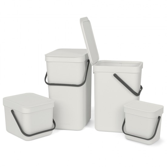 Кош за смет за разделно събиране Brabantia Sort&Go 25L, Light Grey Кош за смет за разделно събиране Brabantia Sort&Go 25L, Light Grey