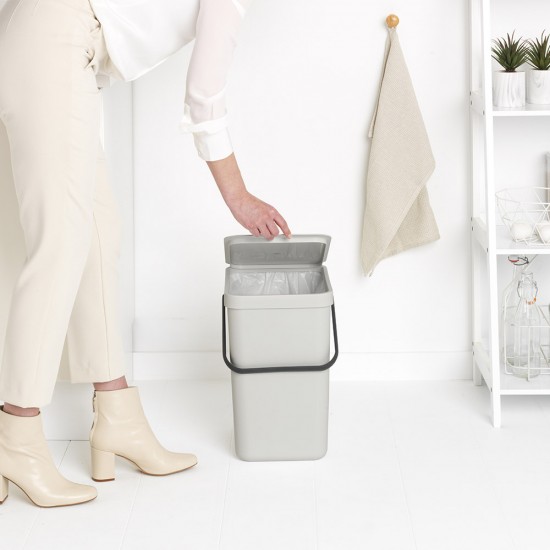 Кош за смет за разделно събиране Brabantia Sort&Go 25L, Light Grey Кош за смет за разделно събиране Brabantia Sort&Go 25L, Light Grey