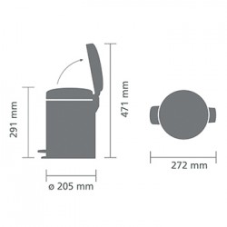 Кош за смет с педал Brabantia NewIcon 5L, Soft Beige
