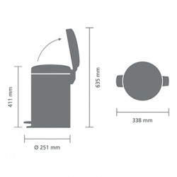 Кош за смет с педал Brabantia NewIcon 12L, Dreamy Blue