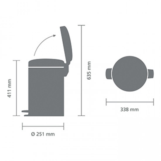 Кош за смет с педал Brabantia NewIcon 12L, Dreamy Blue Кош за смет с педал Brabantia NewIcon 12L, Dreamy Blue
