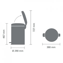 Кош за смет с педал Brabantia NewIcon 20L, Mineral Cosy Brown