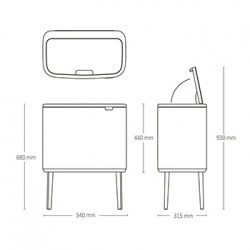 Кош за смет Brabantia Bo Touch 11+23L, Soft Beige