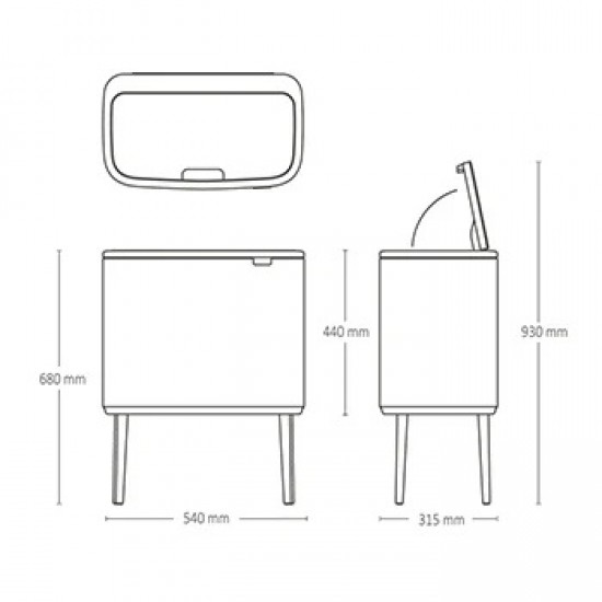 Кош за смет Brabantia Bo Touch 11+23L, Soft Beige Кош за смет Brabantia Bo Touch 11+23L, Soft Beige