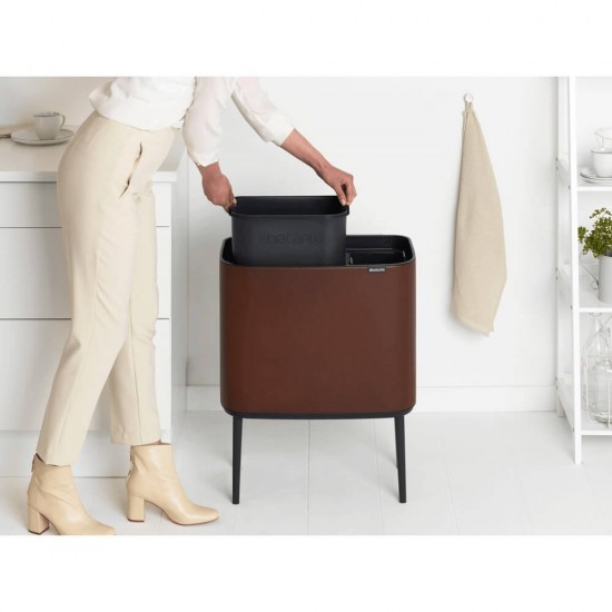 Кош за смет Brabantia Bo Touch 11+23L, Mineral Cosy Brown Кош за смет Brabantia Bo Touch 11+23L, Mineral Cosy Brown