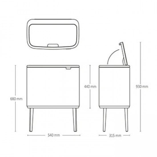 Кош за смет Brabantia Bo Touch 11+23L, Mineral Cosy Brown Кош за смет Brabantia Bo Touch 11+23L, Mineral Cosy Brown