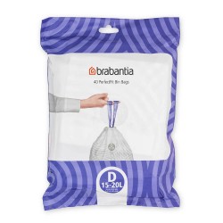 Торба за кош Brabantia PerfectFit Sort&Go/Built-In размер D, 15-20L, 40 броя, пакет