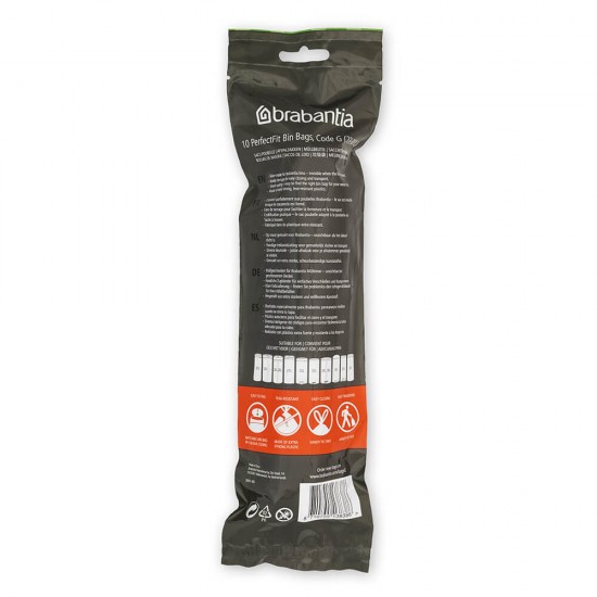 Торба за кош Brabantia PerfectFit NewIcon/Touch размер G, 23-30L, 10 броя, ролка