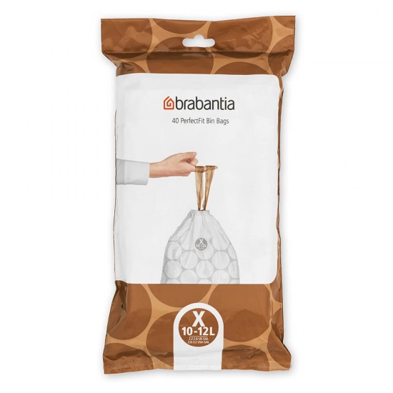 Торба за кош Brabantia PerfectFit NewIcon/Bo N размер X, 10-12L, 40 броя, пакет