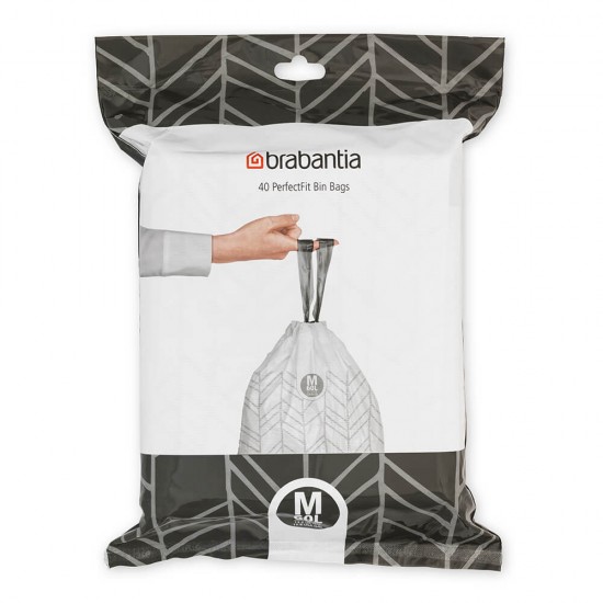 Торба за кош Brabantia PerfectFit Bo размер М, 60L, 40 броя, пакет