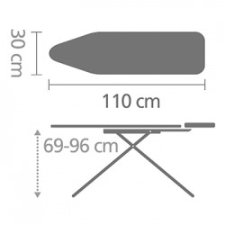 Маса за гладене Brabantia A 110x30cm с поставка за ютия, Calm Rustle