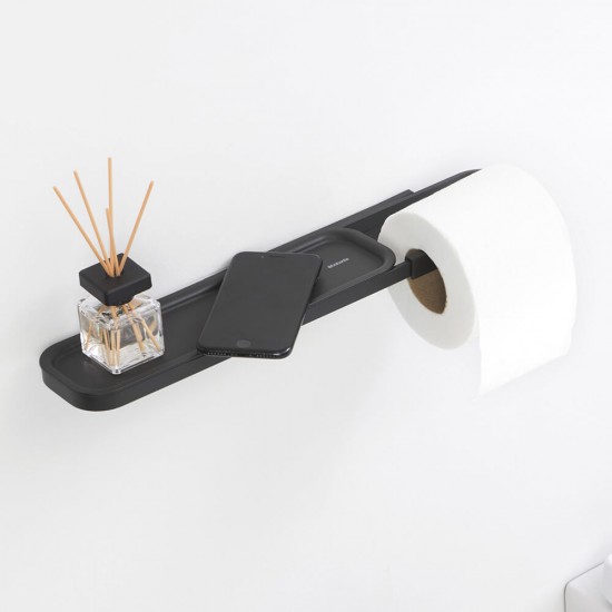 Държач за тоалетна хартия с рафт Brabantia MindSet Mineral Infinite Grey
