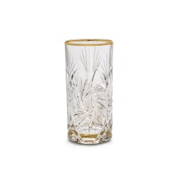 Чаша за вода Bohemia 1845 Pinwheel Matt Cut and Gold 370ml, 6 броя