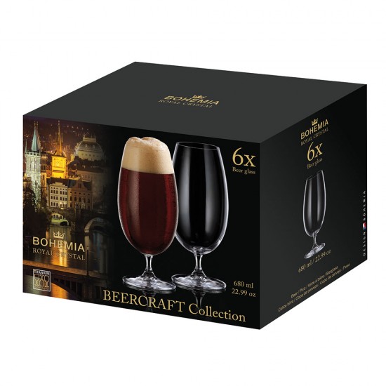Чаша за бира Bohemia Royal 1SG68 680ml, 6 броя Чаша за бира Bohemia Royal 1SG68 680ml, 6 броя