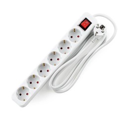 Разклонител Muhler с ключ, 6G, 1.5mm2,  1.5m дължина