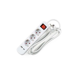 Разклонител Muhler с ключ, 3 гн., +2X USB порта тип А+C