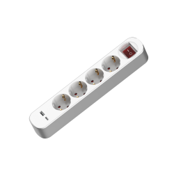 Разклонител Muhler с ключ, 4гн.+2X USB порта тип А+C