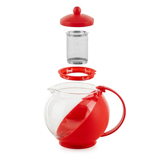 Кана с цедка Muhler MR-8126RJS 1.25L, червена