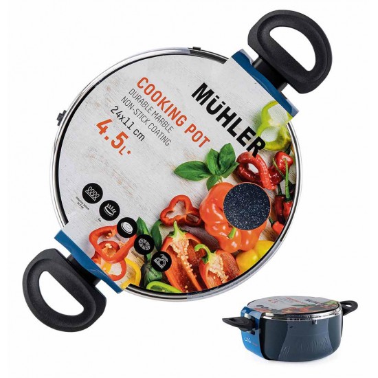 Тенджера Muhler Nia MR-2444 24x11cm, 4.5L. Тенджера Muhler Nia MR-2444 24x11cm, 4.5L.