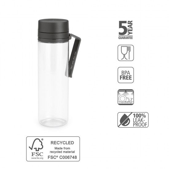Бутилка Brabantia Make&Take 500ml Dark Grey, с цедка Бутилка Brabantia Make&Take 500ml Dark Grey, с цедка