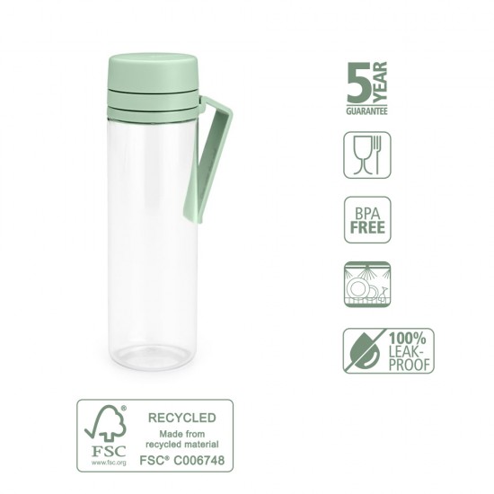 Бутилка Brabantia Make&Take 500ml Jade Green, с цедка Бутилка Brabantia Make&Take 500ml Jade Green, с цедка
