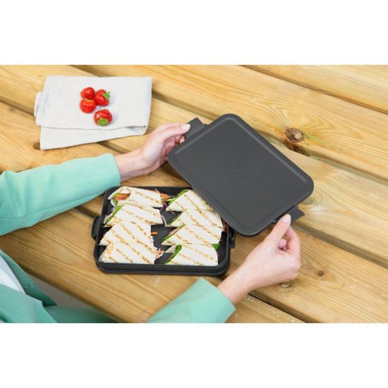 Кутия за обяд Brabantia Make&Take 1.1L, Dark Grey, плоска Кутия за обяд Brabantia Make&Take 1.1L, Dark Grey, плоска