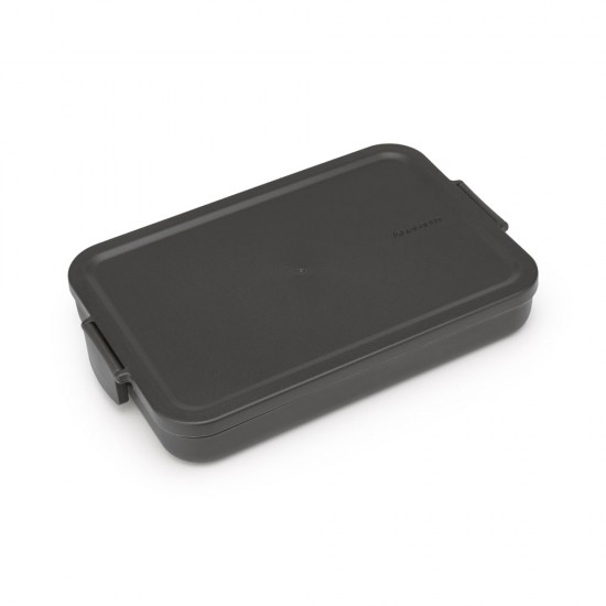 Кутия за обяд Brabantia Make&Take 1.1L, Dark Grey, плоска Кутия за обяд Brabantia Make&Take 1.1L, Dark Grey, плоска