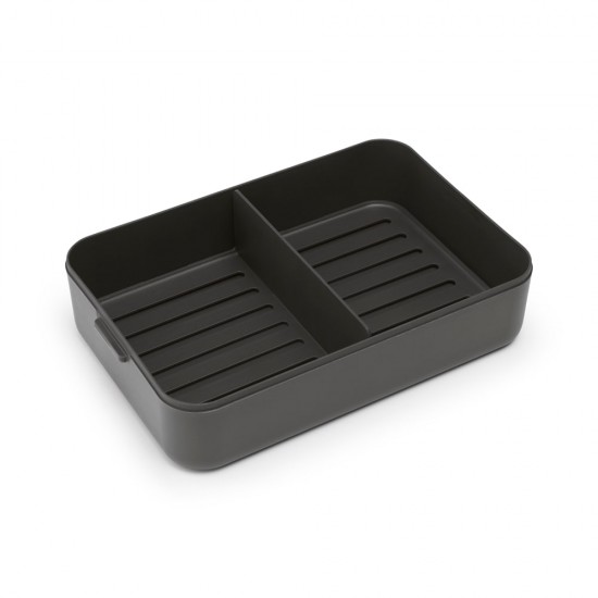 Кутия за обяд Brabantia Make&Take 2L, Dark Grey, с разделители Кутия за обяд Brabantia Make&Take 2L, Dark Grey, с разделители