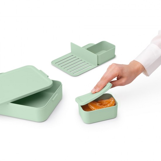 Кутия за обяд Brabantia Make&Take 2L, Jade Green, с разделители Кутия за обяд Brabantia Make&Take 2L, Jade Green, с разделители
