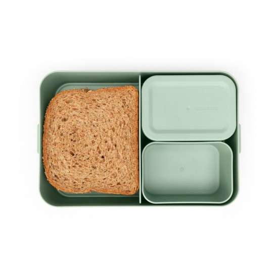 Кутия за обяд Brabantia Make&Take 2L, Jade Green, с разделители Кутия за обяд Brabantia Make&Take 2L, Jade Green, с разделители