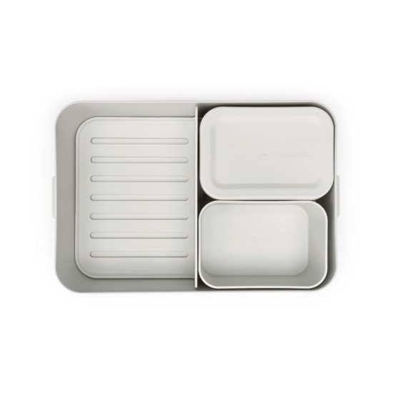 Кутия за обяд Brabantia Make&Take 2L, Light Grey, с разделители Кутия за обяд Brabantia Make&Take 2L, Light Grey, с разделители