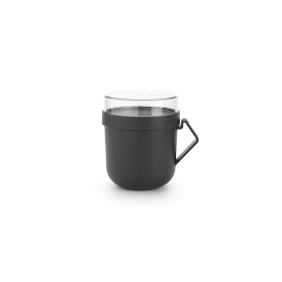 Чаша с капак Brabantia Make&Take 600ml, Dark Grey Чаша с капак Brabantia Make&Take 600ml, Dark Grey