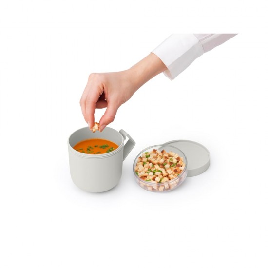 Чаша с капак Brabantia Make&Take 600ml, Light Grey Чаша с капак Brabantia Make&Take 600ml, Light Grey