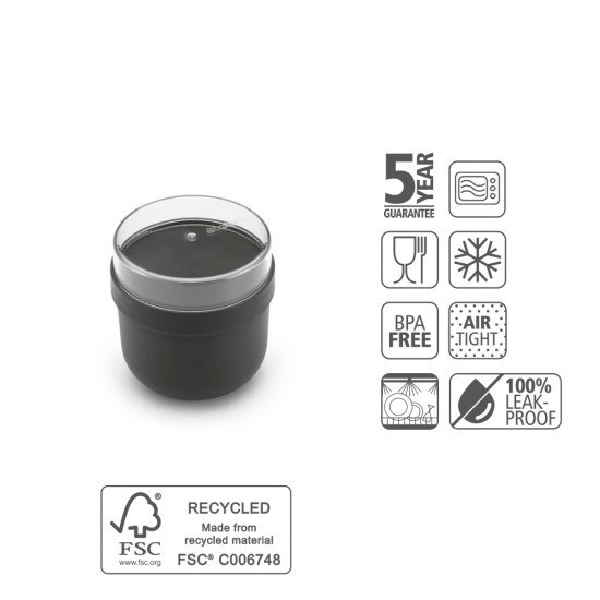 Купичка за закуска Brabantia Make&Take 500ml, Dark Grey Купичка за закуска Brabantia Make&Take 500ml, Dark Grey