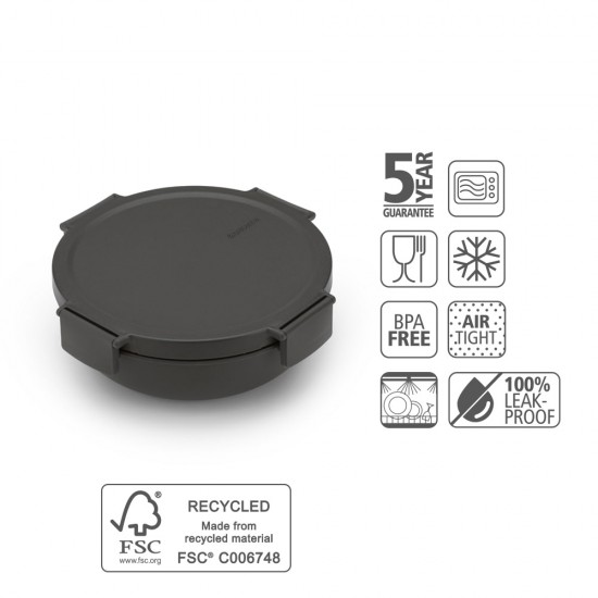 Купа за салата Brabantia Make&Take 1.3L, Dark Grey Купа за салата Brabantia Make&Take 1.3L, Dark Grey