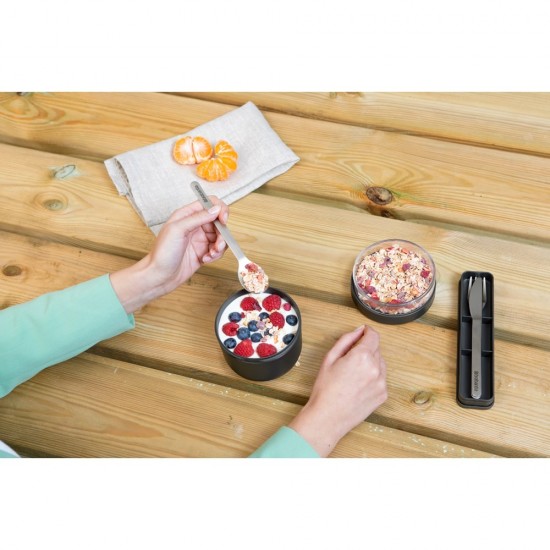 Комплект прибори за хранене Brabantia Make&Take 3 части, Dark Grey Комплект прибори за хранене Brabantia Make&Take 3 части, Dark Grey