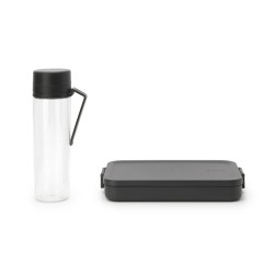 Комплект за обяд Brabantia Make&Take 2 части, Dark Grey, бутилка и кутия