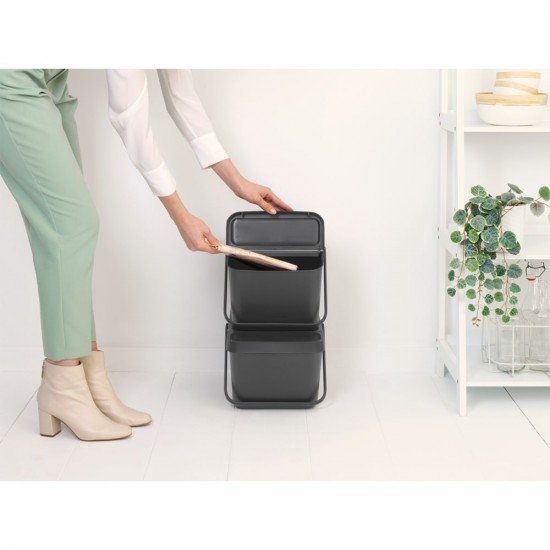 Кош за смет за разделно събиране Brabantia Sort&Go Stackable 20L, Grey Кош за смет за разделно събиране Brabantia Sort&Go Stackable 20L, Grey