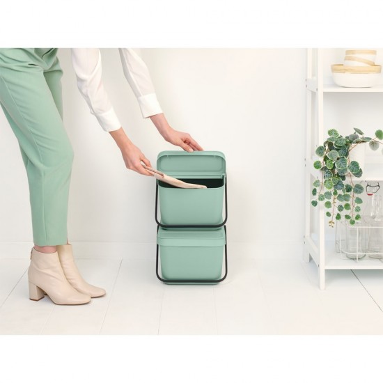 Кош за смет за разделно събиране Brabantia Sort&Go Stackable 20L, Jade Green Кош за смет за разделно събиране Brabantia Sort&Go Stackable 20L, Jade Green